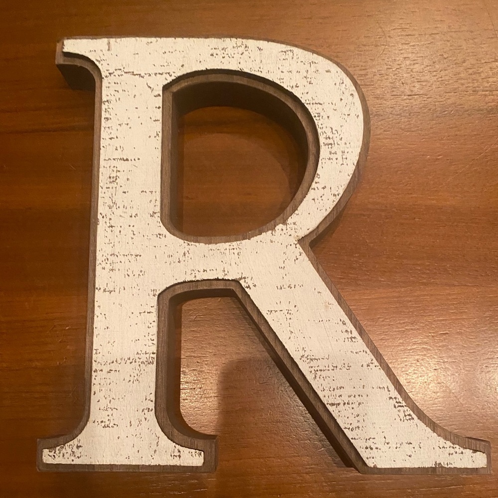Farmhouse style wooden “R”